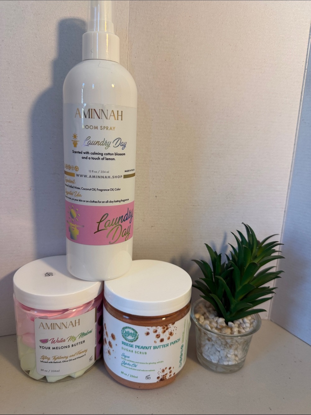 #5 Aminnah Dill Picky Body Bundle 
Body Butter 8oz 
Sugar Scrub 8 oz
